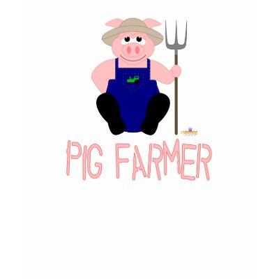 Pink Farmer Pig Pink Pig Farmer T Shirt