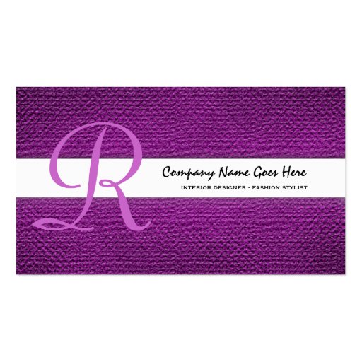 Pink fashion stylist seamstress tailor business cards (front side)