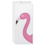 pink feathery flamingo full color rack card