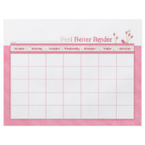 Pink Feel Better Binder Calendar Flyer
