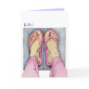 Pink Feet Hello Card by floatinglemons Pink Feet Hello Card