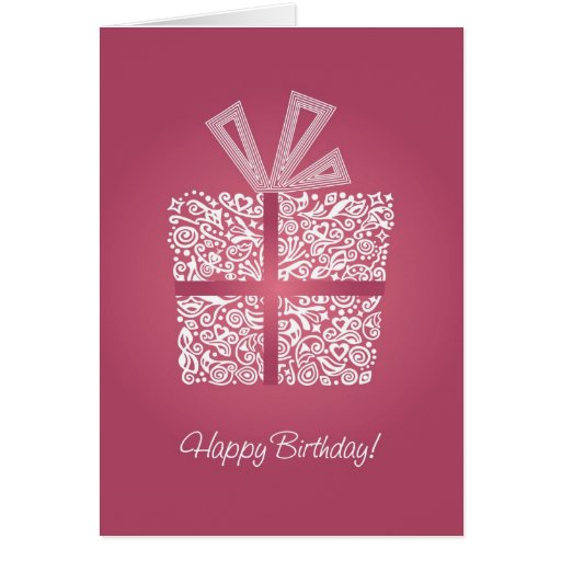 Pink feminine happy birthday card for girl, woman | Zazzle