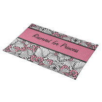 Pink Fern Cat Personalized Placemat