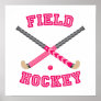 Pink Field Hockey Logo Print