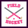 Pink Field Hockey Logo Print