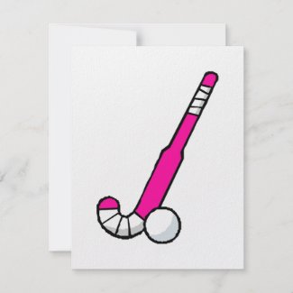 Pink Field Hockey Stick invitation