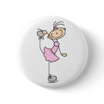 Pink Figure Skater Button