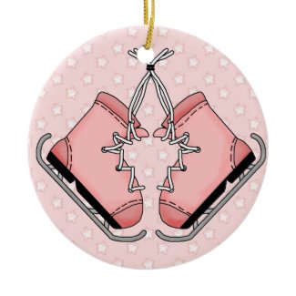 Pink Figure Skates Keepsake Ornament ornament