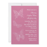Pink Filigree Butterflies invitations