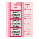Pink Film Strip Save the Date Photo Postcards