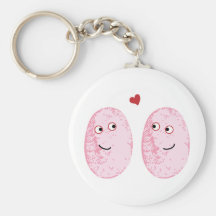 Pink fingerprint pair key chains