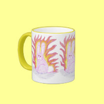 Pink Fire Bunny, Pink Fire Bunny, Pink Fire Bunny mugs