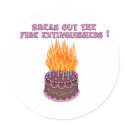 Pink Fire Extinguishers Birthday Cake stickers by birthdayTshirts Pink Fire Extinguishers Birthday Cake stickers
