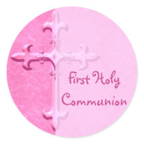Pink First Holy Communion Sticker