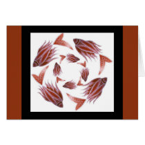 Pink Fish Circling cards