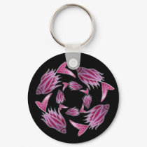 Pink Fish Circling Keychain