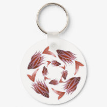 Pink Fish Circling Keychain