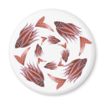 Pink Fish Circling magnets
