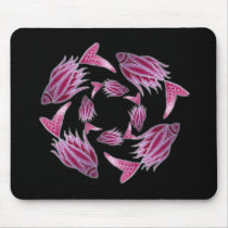 Pink Fish Circling Mousepad