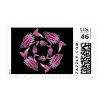 Pink Fish Circling Stamp