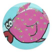Pink Fish Sticker
