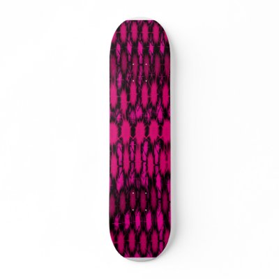 pink flames custom skate board by jvinnyg