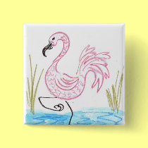 Pink Flamingo #13 buttons