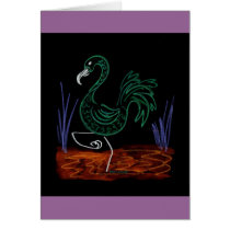 Pink Flamingo 13 inverted Card