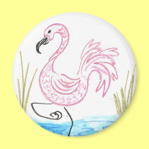 Pink Flamingo #13 magnets