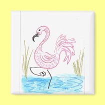 Pink Flamingo #13 magnets