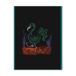 Pink Flamingo 13 wide boarder inverted postcards