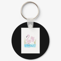 Pink Flamingo 13 wide boarder keychains