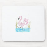 Pink Flamingo 13 wide boarder Mouse Mat