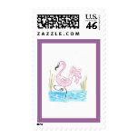 Pink Flamingo 13 wide boarder Postage Stamps