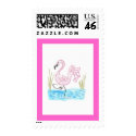 Pink Flamingo 13 wide boarder stamp