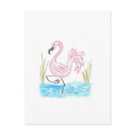 Pink Flamingo 13 wide boarder postcards