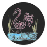 Pink Flamingo 13 wide boarder stickers