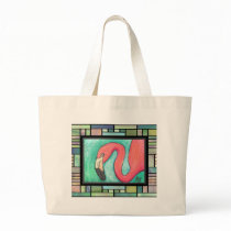 Pink Flamingo - artsy classic tote bag by folkartblonde Pink Flamingo - artsy classic tote bag