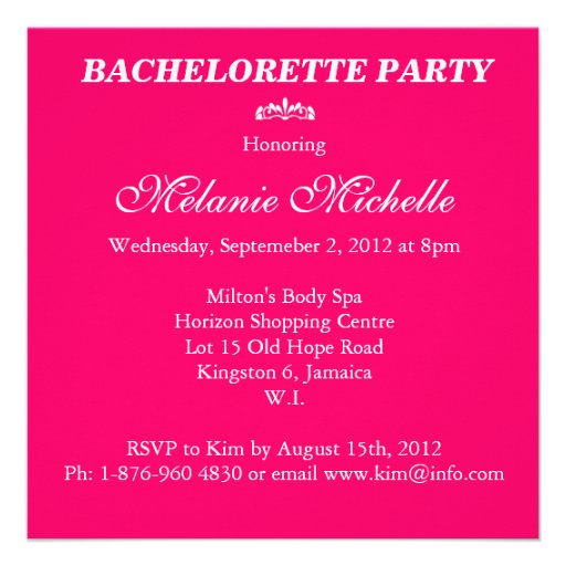 Pink Flamingo Bachelorette Party Invitation