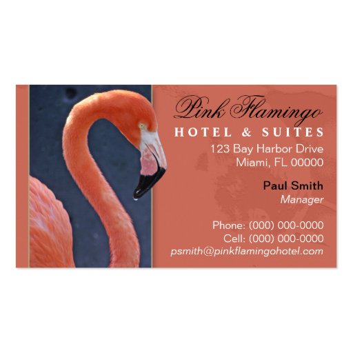 Pink Flamingo Business Card (front side)