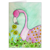 Pink Flamingo Greeting Card