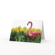 Pink Flamingo Card w/Garden Quote