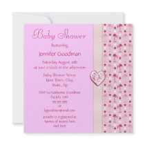 Pink Flamingo Girl Baby Shower Invites