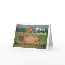 Pink Flamingo Happy Easter Funny Humor Card