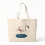 Pink Flamingo in Blue Pool of Water bags