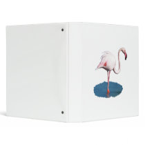 Pink Flamingo in Blue Pool of Water Vinyl Binder