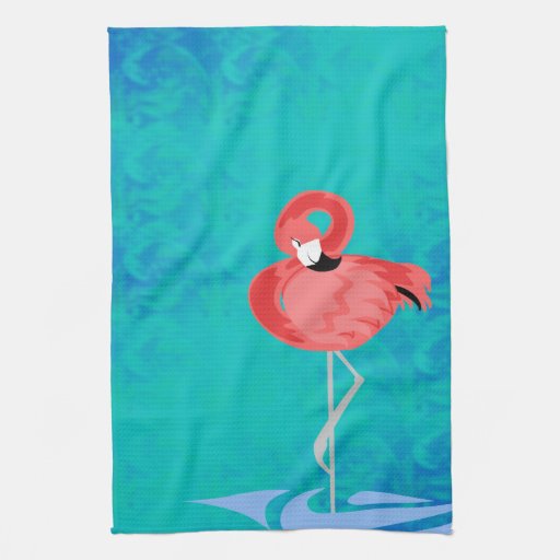 Pink Flamingo Kitchen Towels