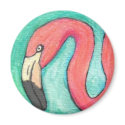 Pink Flamingo - magnet by folkartblonde Pink Flamingo - magnet