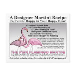 Pink Flamingo Martini Recipe Card Postcard