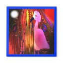 Pink Flamingo Moon  Magnet